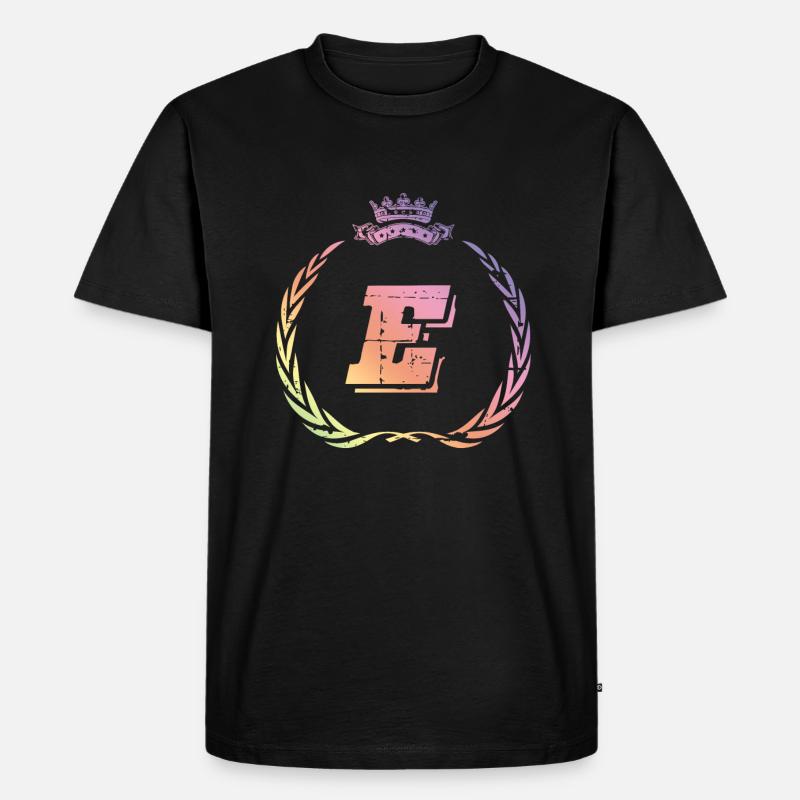 E Buchstabe Kranz - Männer Premium Bio T-Shirt - Schwarz