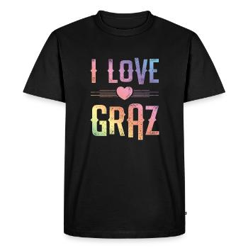J’adore Graz - T-shirt Premium bio Homme - noir - Devant - Nico (187cm)