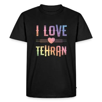 J’aime Téhéran - T-shirt Premium bio Homme - noir - Devant - Nico (187cm)