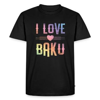 J’adore Bakou - T-shirt Premium bio Homme - noir - Devant - Nico (187cm)