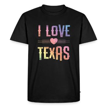 J’aime le Texas - T-shirt Premium bio Homme - noir - Devant - Nico (187cm)
