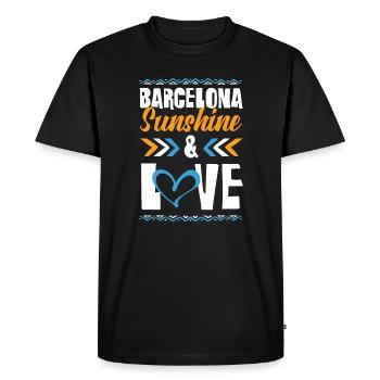 Barcelone Amour - T-shirt Premium bio Homme - noir - Devant - Nico (187cm)