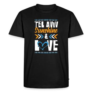 Tel Aviv Amour - T-shirt Premium bio Homme - noir - Devant - Nico (187cm)