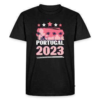Portugal 2023 - Men's Premium Organic T-Shirt - black - Front - Nico (187cm)