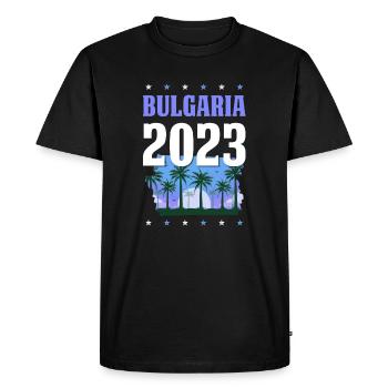 Bulgaria 2023 - Men's Premium Organic T-Shirt - black - Front - Nico (187cm)