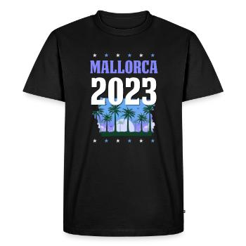 Mallorca 2023 - Men's Premium Organic T-Shirt - black - Front - Nico (187cm)