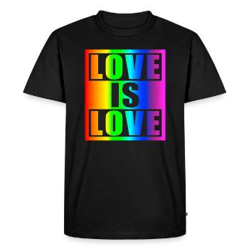 Love is Love - Men's Premium Organic T-Shirt - black - Front - Nico (187cm)