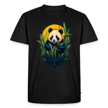 Mignon ours panda - T-shirt Premium bio Homme - noir - Devant - Nico (187cm)