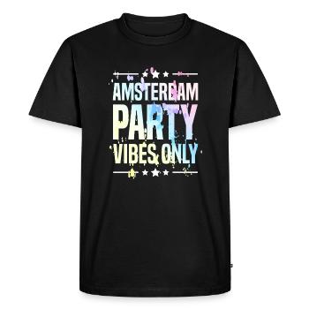 Ambiance de fête à Amsterdam - T-shirt Premium bio Homme - noir - Devant - Nico (187cm)