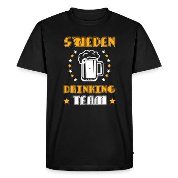 Suède Équipe de consommation d’alcool - T-shirt Premium bio Homme - noir - Devant - Nico (187cm)