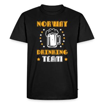 Norway Drinking Team - Men's Premium Organic T-Shirt - black - Front - Nico (187cm)