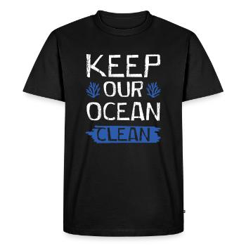 Keeping the ocean clean - Men's Premium Organic T-Shirt - black - Front - Nico (187cm)