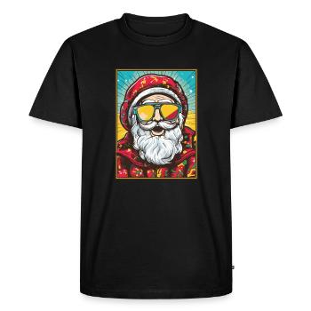 Père Noël Père Noël Père Noël - T-shirt Premium bio Homme - noir - Devant - Nico (187cm)