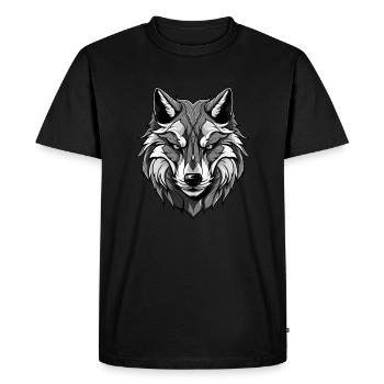 Wolf Head Portrait Animal - Men's Premium Organic T-Shirt - black - Front - Nico (187cm)