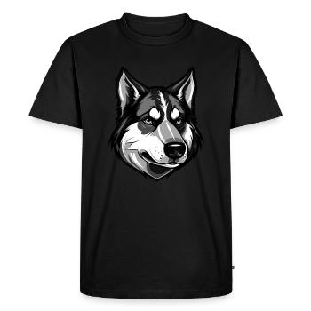 Husky Dog Head Portrait Animal - Men's Premium Organic T-Shirt - black - Front - Nico (187cm)