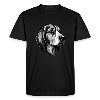 Beagle Dog Head Portrait Animal - Men's Premium Organic T-Shirt - black - Front - Nico (187cm)