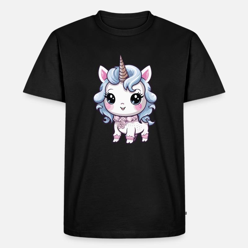 Einhorn Niedlich Baby Comic - Männer Premium Bio T-Shirt - Schwarz