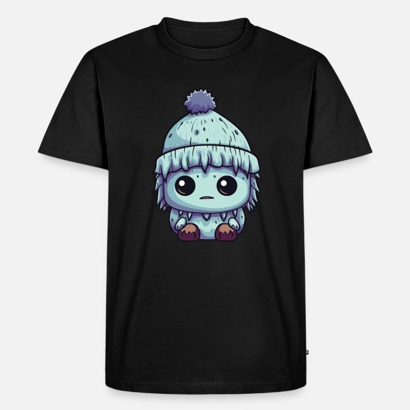 Winter Eskimo Comic Niedlich - Männer Premium Bio T-Shirt - Schwarz