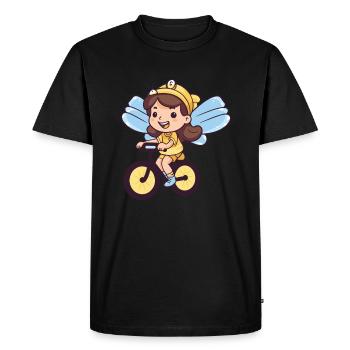 Fée Mignon Vélo Bande Dessinée - T-shirt Premium bio Homme - noir - Devant - Nico (187cm)