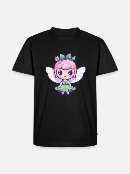 Fee Comic Niedlich - Männer Premium Bio T-Shirt - Schwarz