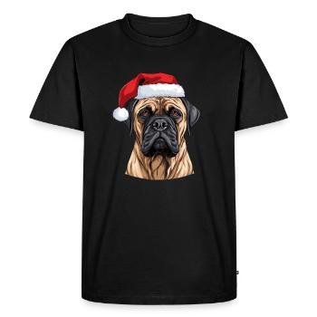 Boerboel Dog Christmas Head - Men's Premium Organic T-Shirt - black - Front - Nico (187cm)
