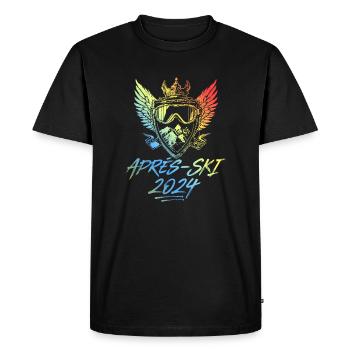 Après-ski coloré 2024 - T-shirt Premium bio Homme - noir - Devant - Nico (187cm)