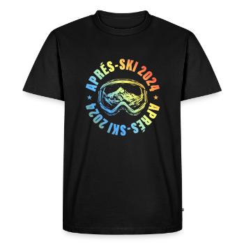 Après Ski 2024 Ski Mountains Colorful - Men's Premium Organic T-Shirt - black - Front - Nico (187cm)