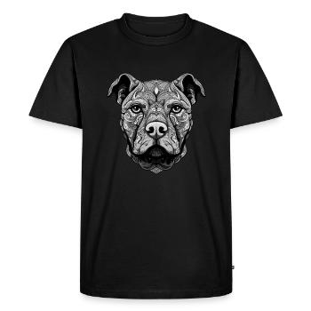 Staffordshire Bull Terrier Dog Head - Men's Premium Organic T-Shirt - black - Front - Nico (187cm)