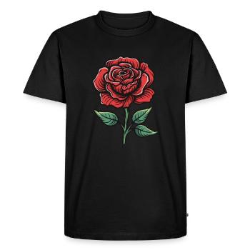 Amour de fleur de rose - T-shirt Premium bio Homme - noir - Devant - Nico (187cm)