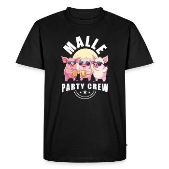Malle Party Crew Funny Beer Mallorca - Men's Premium Organic T-Shirt - black - Front - Nico (187cm)
