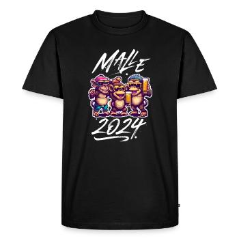 Malle 2024 Monkey Beer Party Mallorca - Men's Premium Organic T-Shirt - black - Front - Nico (187cm)