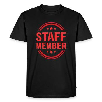 Staff Member - Men's Premium Organic T-Shirt - black - Front - Nico (187cm)