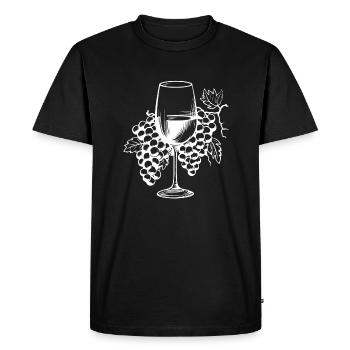 Wine Glass Grapes Wine - Men's Premium Organic T-Shirt - black - Front - Nico (187cm)