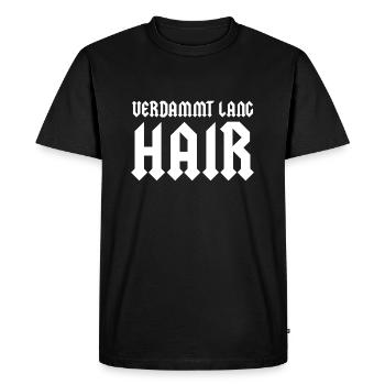 Musique de rock heavy metal Cadeau de fun cheveux longs - T-shirt Premium bio Homme - noir - Devant - Nico (187cm)