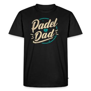 Padel Dad Padel Player Padeltenni's Father Papa - Men's Premium Organic T-Shirt - black - Front - Nico (187cm)