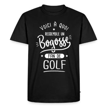 golfeur Bogosse joueur de golf fan de golf - T-shirt Premium bio Homme - noir - Devant - Nico (187cm)