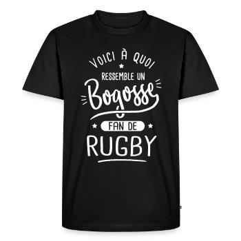 rugby Bogosse joueur de rugby fan de rugby - T-shirt Premium bio Homme - noir - Devant - Nico (187cm)