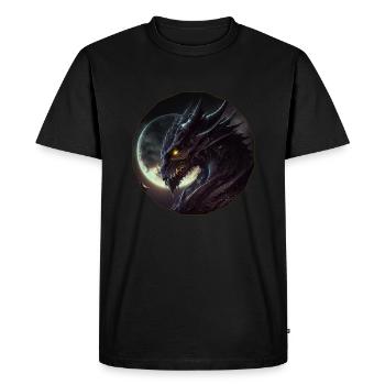 Regard sombre du dragon - T-shirt Premium bio Homme - noir - Devant - Nico (187cm)