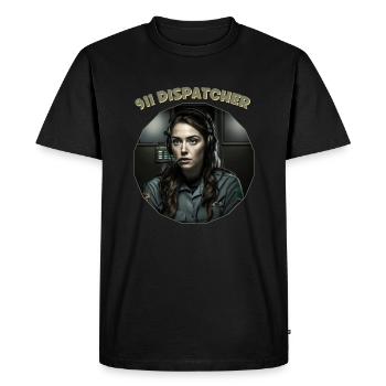 Emergency dispatcher, Women - Men's Premium Organic T-Shirt - black - Front - Nico (187cm)