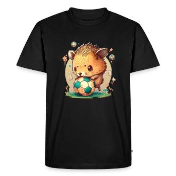Joueurs de football animaux mignons - T-shirt Premium bio Homme - noir - Devant - Nico (187cm)