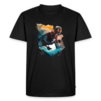 Flying in clouds, skydiving - Men's Premium Organic T-Shirt - black - Front - Nico (187cm)