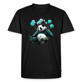 Panda parachutiste - T-shirt Premium bio Homme - noir - Devant - Nico (187cm)