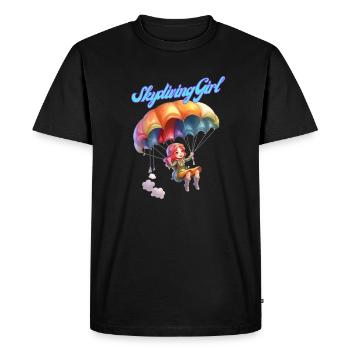Skydiving Girl - Men's Premium Organic T-Shirt - black - Front - Nico (187cm)