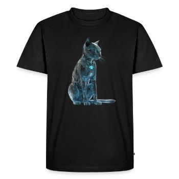 Sweet cyber cat - Men's Premium Organic T-Shirt - black - Front - Nico (187cm)