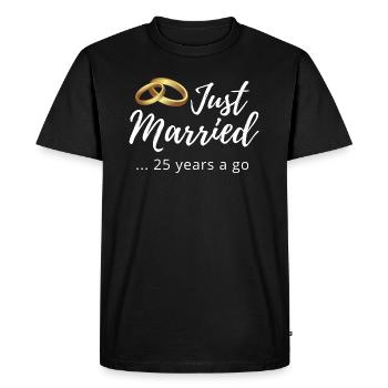 25th Wedding Anniversary - Men's Premium Organic T-Shirt - black - Front - Nico (187cm)