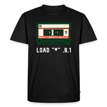 Cartouche rétro c64 - T-shirt Premium bio Homme - noir - Devant - Nico (187cm)