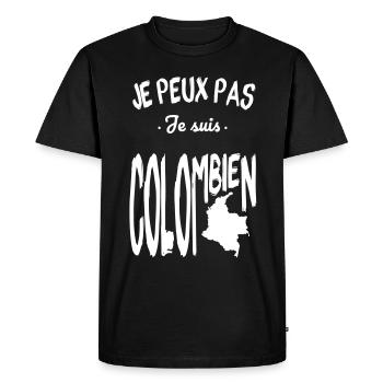 Je peux pas je suis Colombien - T-shirt Premium bio Homme - noir - Devant - Nico (187cm)