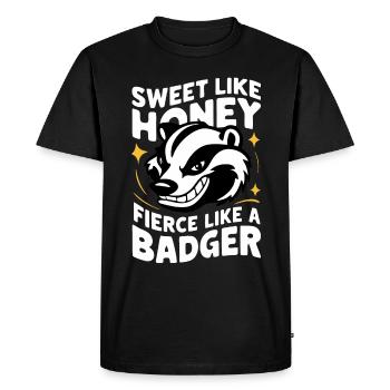 Blaireau Miel Blaireau Animal - T-shirt Premium bio Homme - noir - Devant - Nico (187cm)
