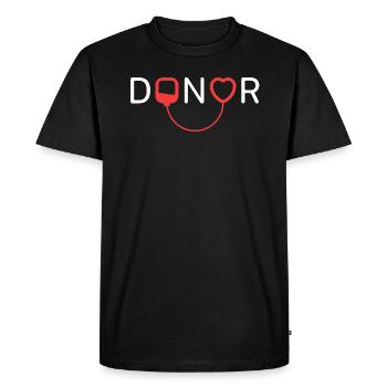 Donor - Spender - Men's Premium Organic T-Shirt - black - Front - Nico (187cm)