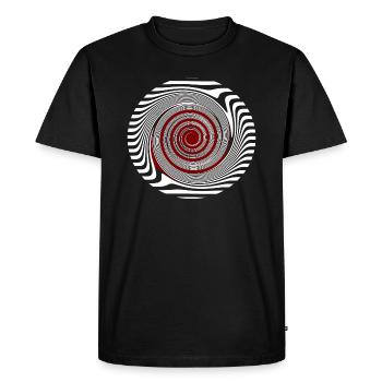 Red Mandala Spiral Pattern Snail - Men's Premium Organic T-Shirt - black - Front - Nico (187cm)